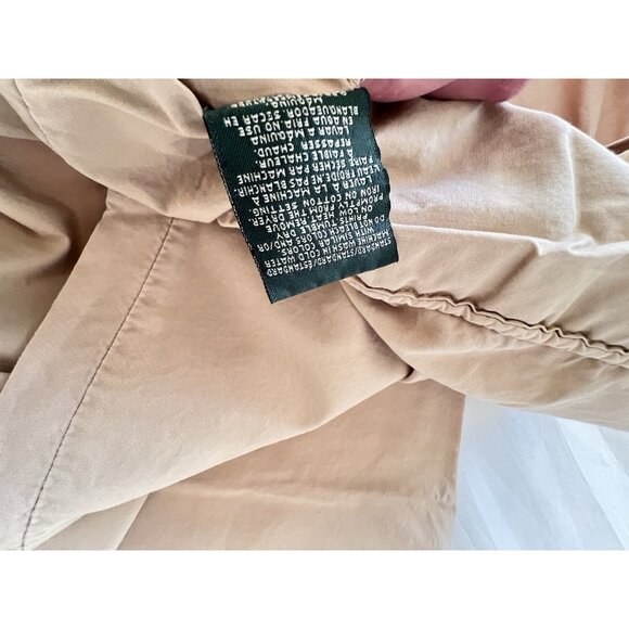 RALPH LAUREN Pillowcase Standard 100% Cotton Beige Tan Self Welted Traditional - Picture 3 of 7